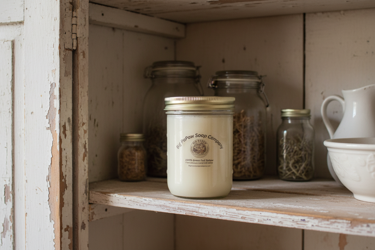 Cosmetic Tallow Pint in Old Cupboard