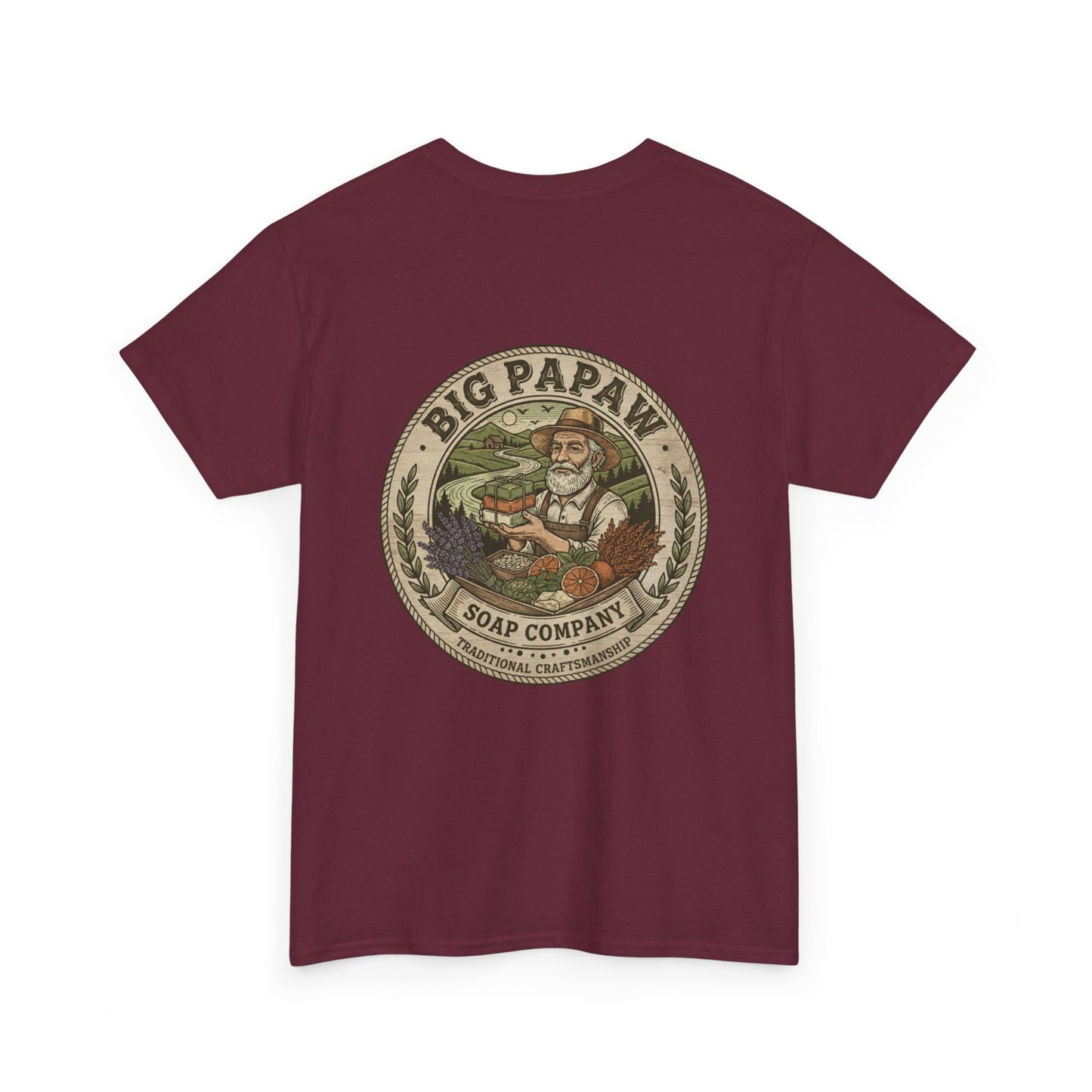 Big Papaw Soap Company Logo Tee | Vintage Barber Shop Label T-Shirt