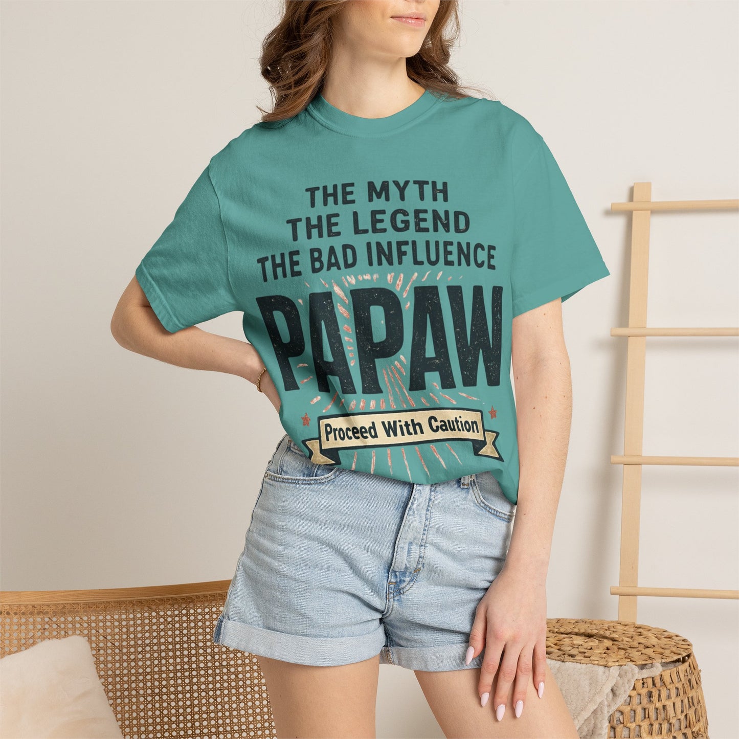 The Myth The Legend The Bad Influence Papaw T-Shirt | Proceed With Caution