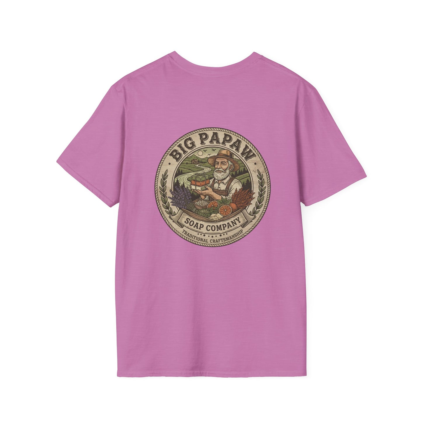 Big Papaw Soap Company logo T-Shirt | Vintage apothecary label graphic
