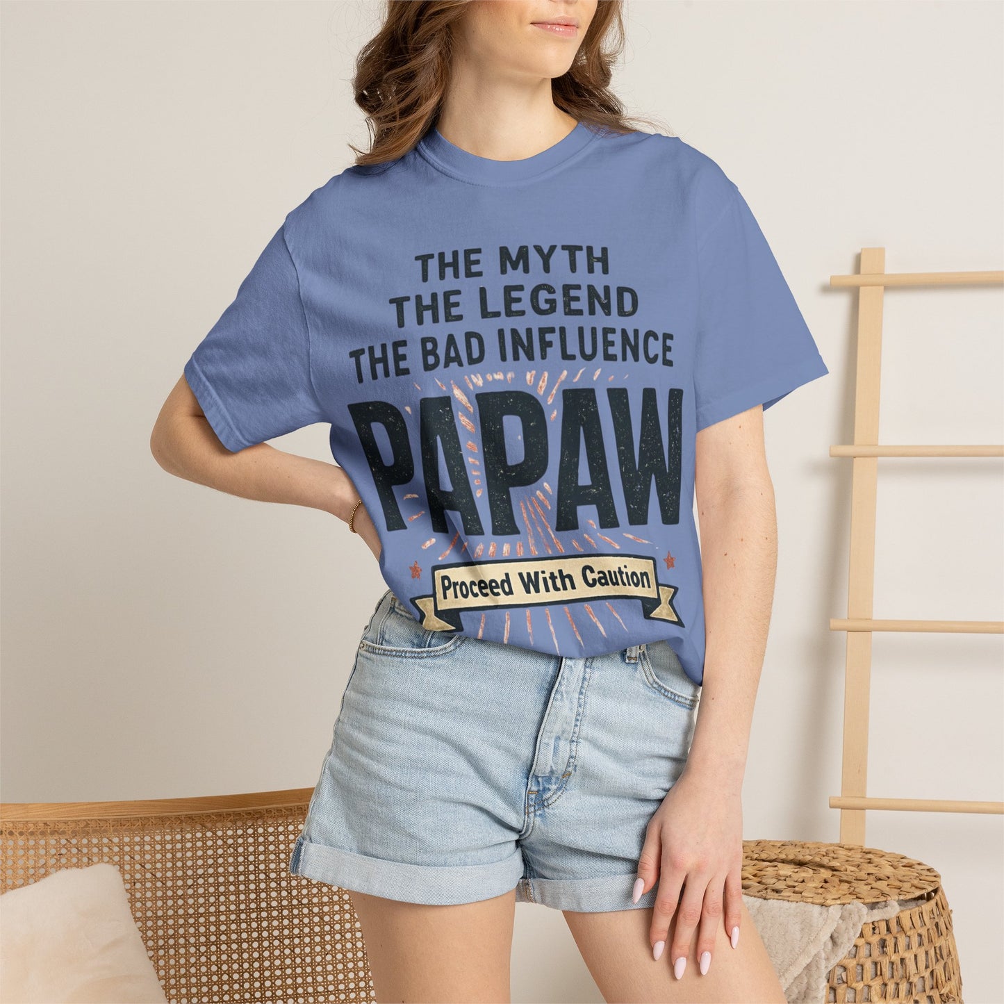 The Myth The Legend The Bad Influence Papaw T-Shirt | Proceed With Caution