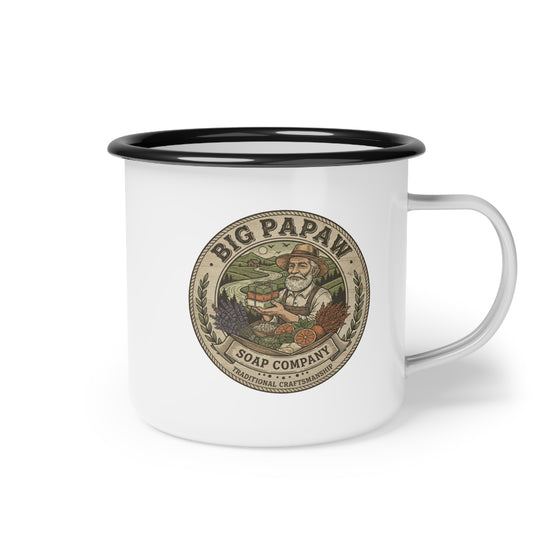 Vintage Compass Enamel Camp Cup | Rustic Travel Adventure Mug