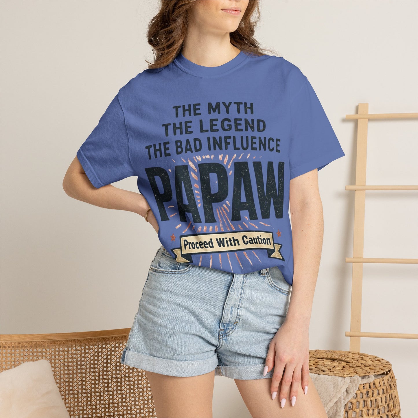 The Myth The Legend The Bad Influence Papaw T-Shirt | Proceed With Caution