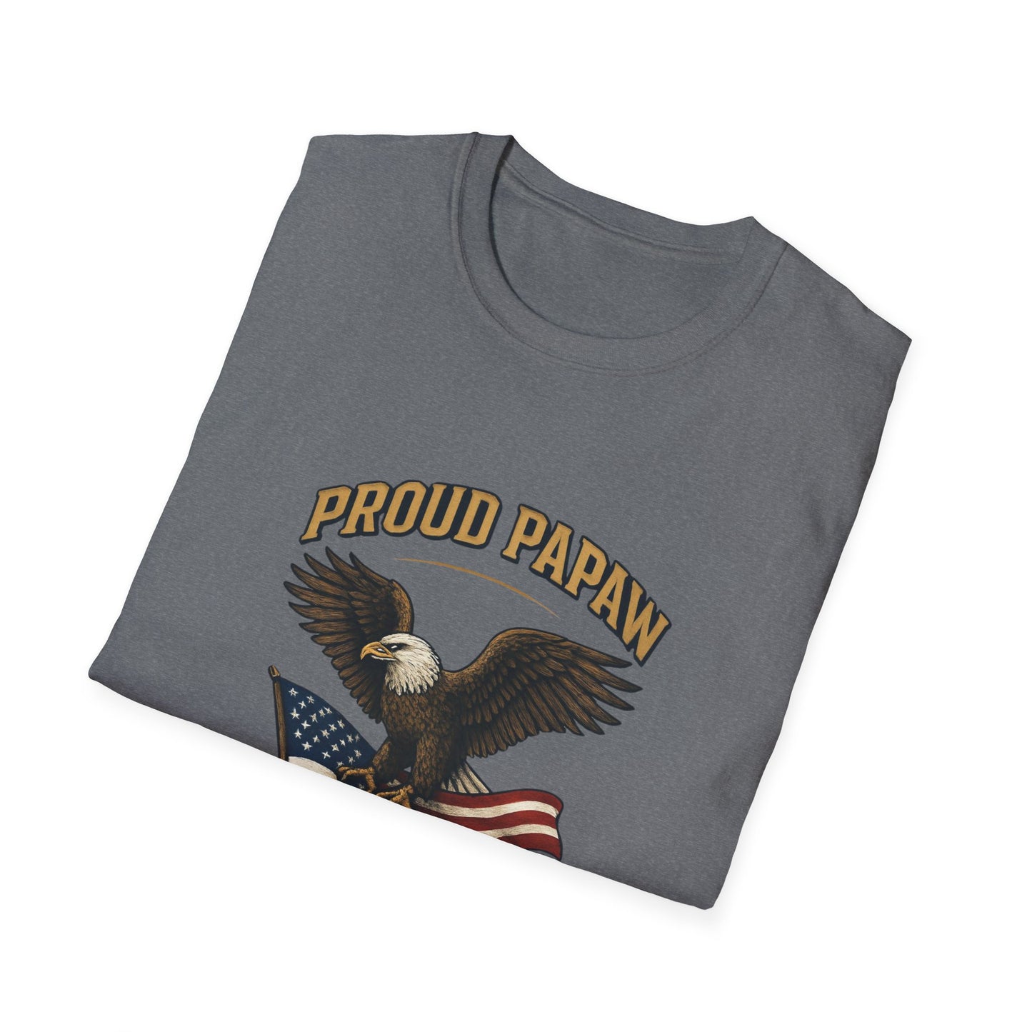 Proud Papaw Eagle with American Flag T-Shirt | United States Marines Served With Honor