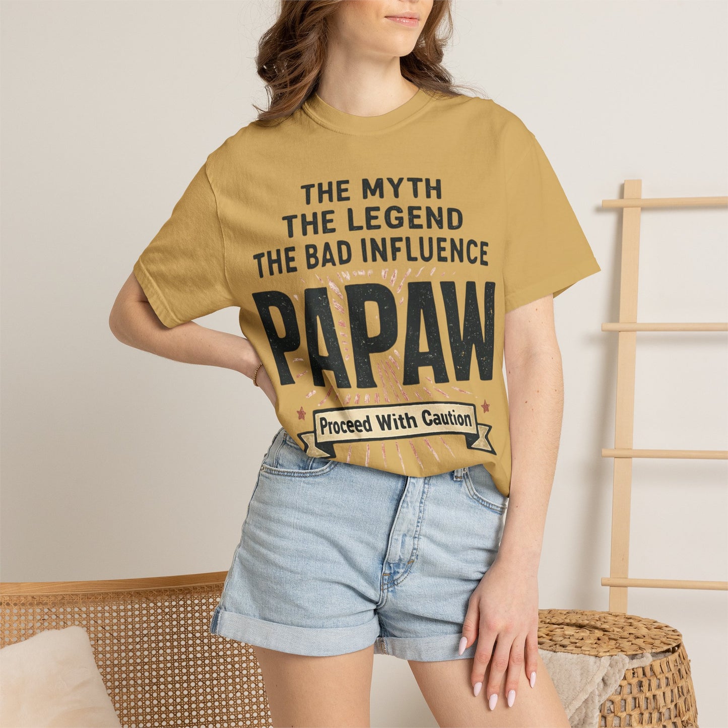 The Myth The Legend The Bad Influence Papaw T-Shirt | Proceed With Caution
