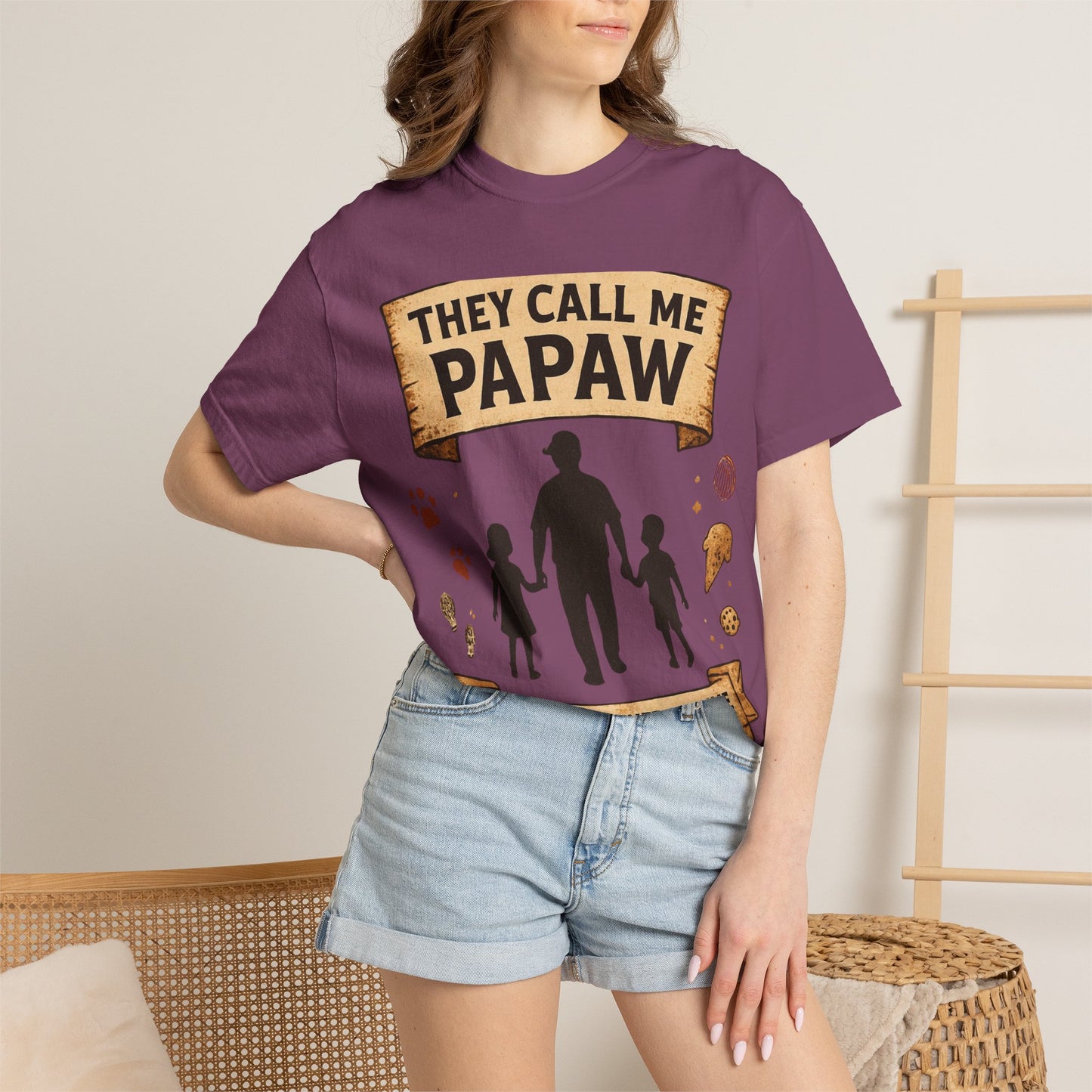They Call Me Papaw T-Shirt | Papaw Grandpa Silhouette, Partner in Crime Design