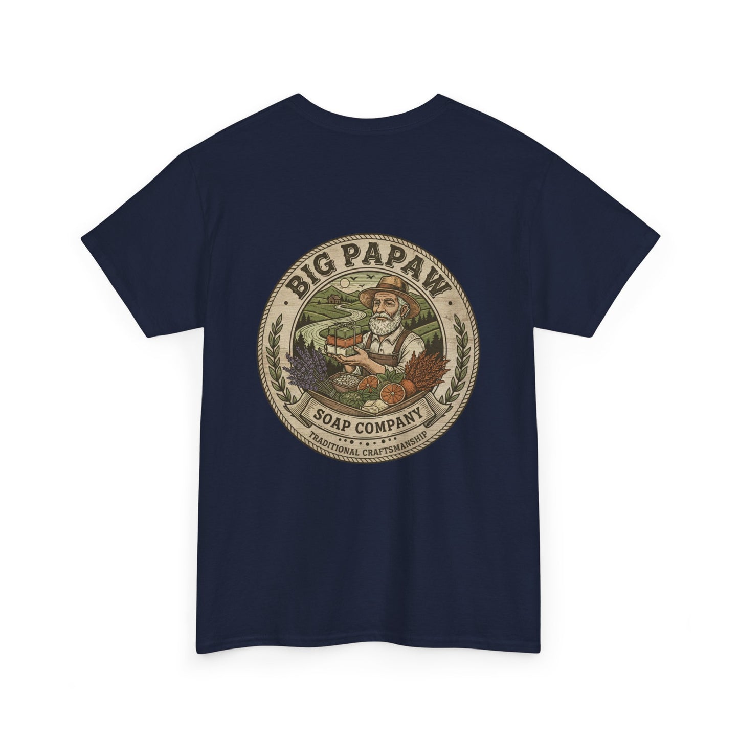 Big Papaw Soap Company Logo Tee | Vintage Barber Shop Label T-Shirt