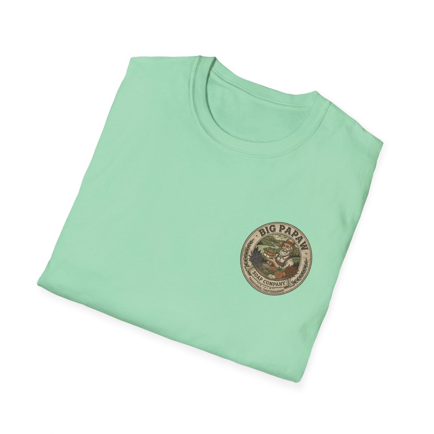 Big Papaw Soap Company logo T-Shirt | Vintage apothecary label graphic