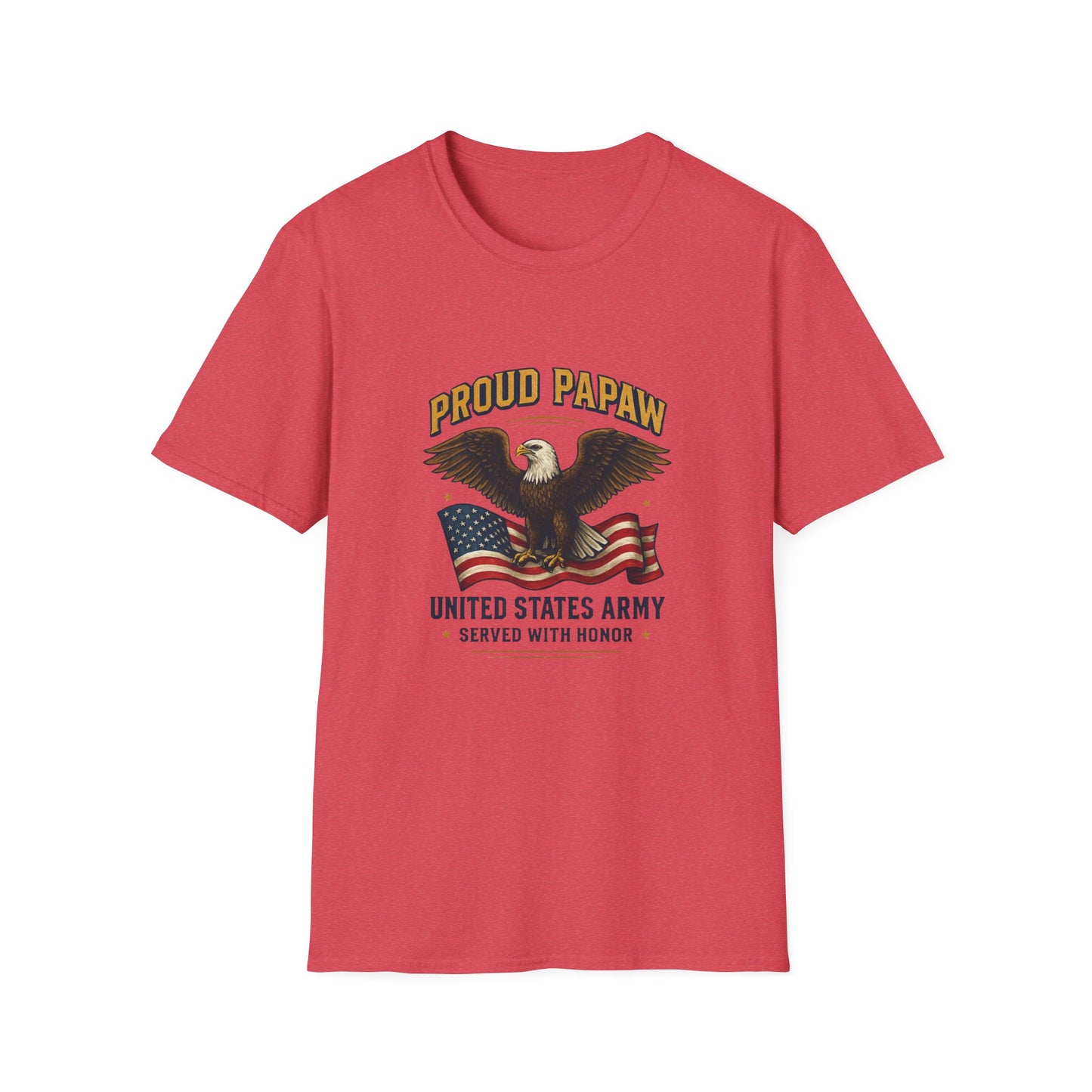 Proud Papaw Eagle United States Army T-Shirt | Patriotic Flag Veteran Tee