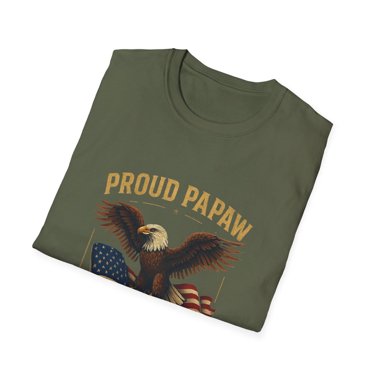 Proud Papaw Eagle with American Flag T-Shirt | Served with Honor, Air Force Theme