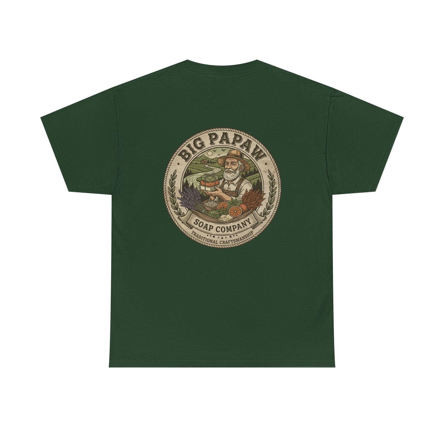 Big Papaw Soap Company Logo Tee | Vintage Barber Shop Label T-Shirt