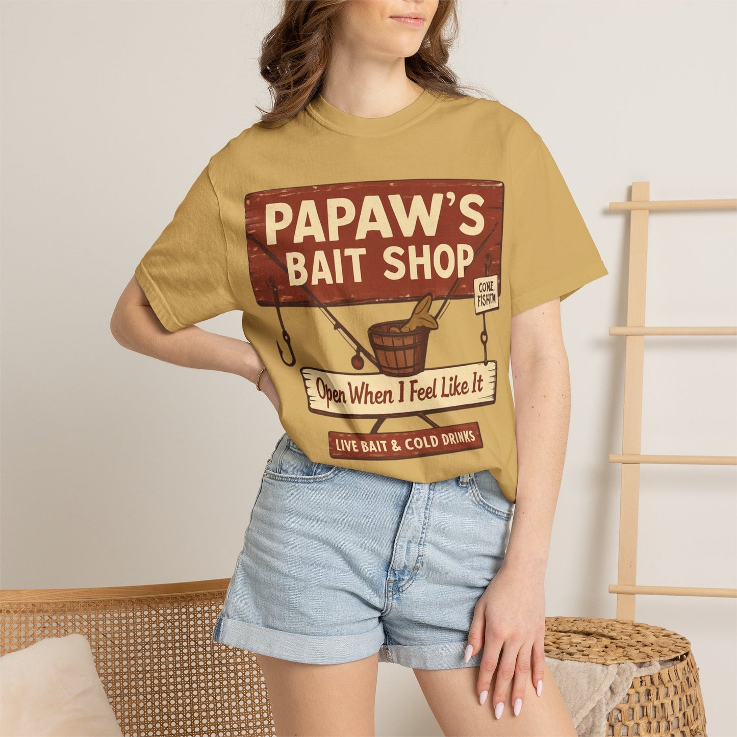 Papaw's Bait Shop sign T-Shirt | Fishing vintage sign, Live bait & cold drinks