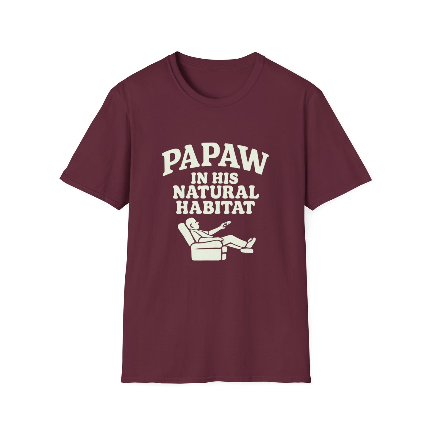 Papaw In His Natural Habitat T-Shirt | Grandpa Recliner Graphic