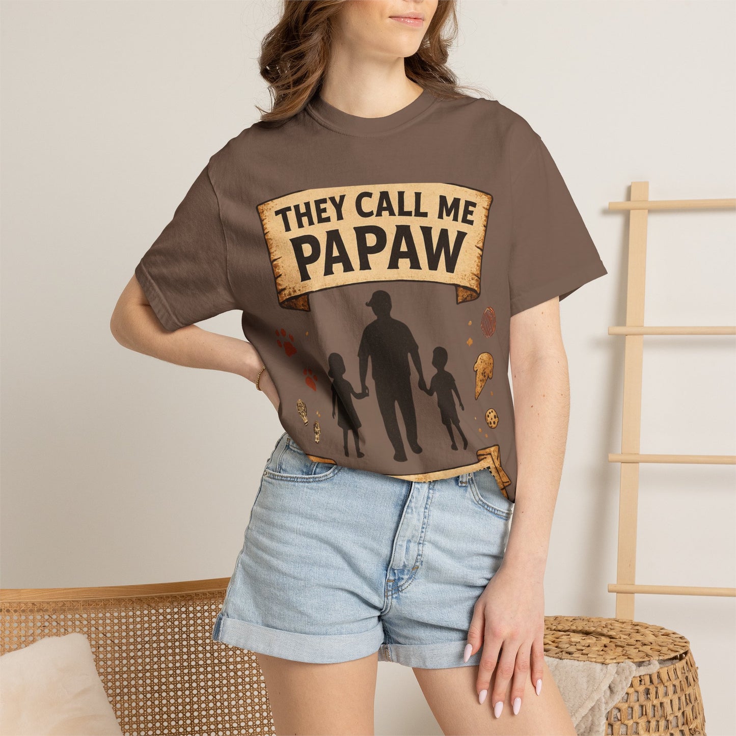 They Call Me Papaw T-Shirt | Papaw Grandpa Silhouette, Partner in Crime Design