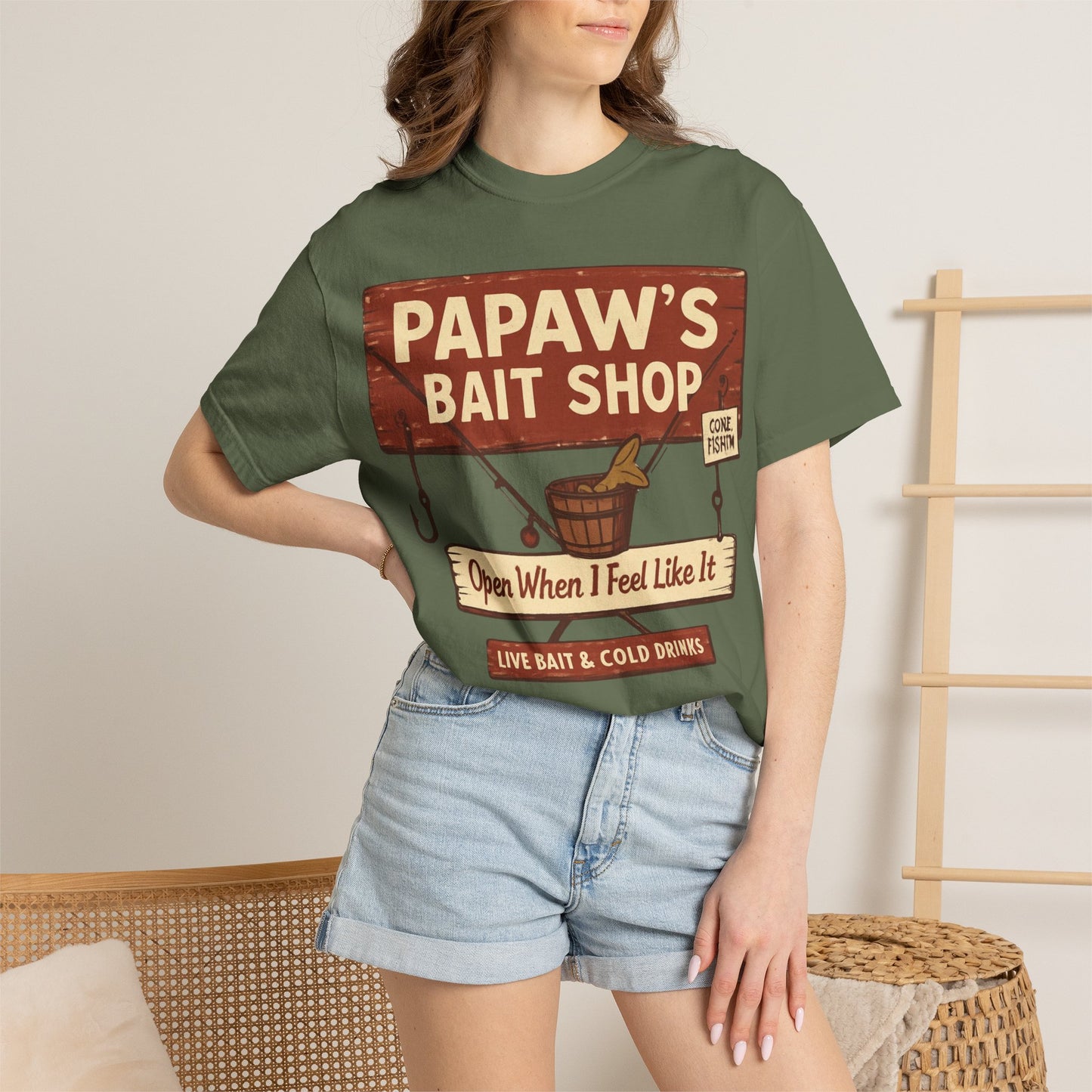 Papaw's Bait Shop sign T-Shirt | Fishing vintage sign, Live bait & cold drinks