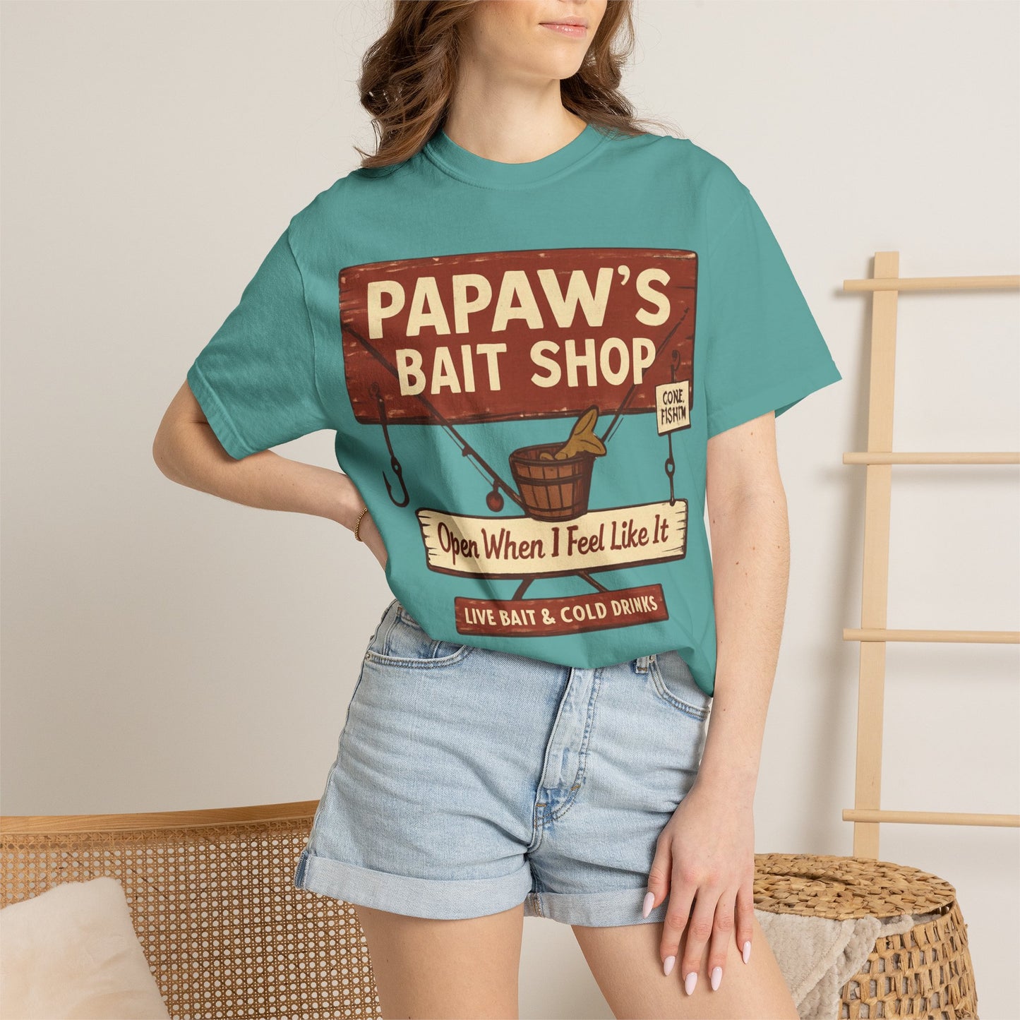 Papaw's Bait Shop sign T-Shirt | Fishing vintage sign, Live bait & cold drinks