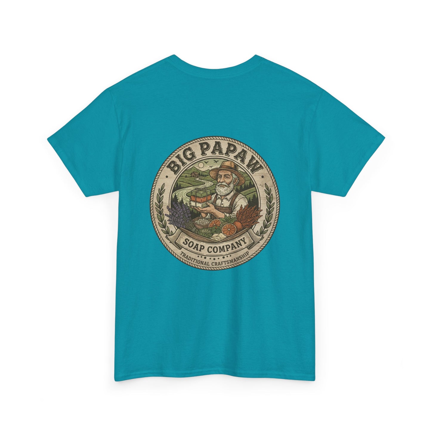 Big Papaw Soap Company Logo Tee | Vintage Barber Shop Label T-Shirt