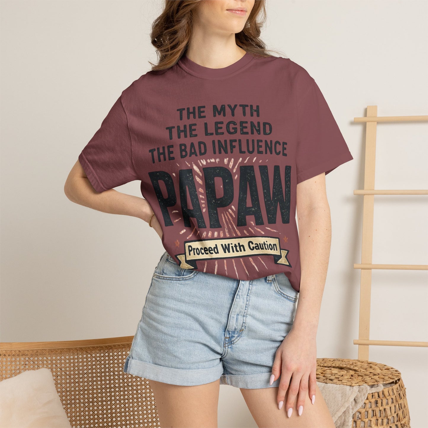 The Myth The Legend The Bad Influence Papaw T-Shirt | Proceed With Caution
