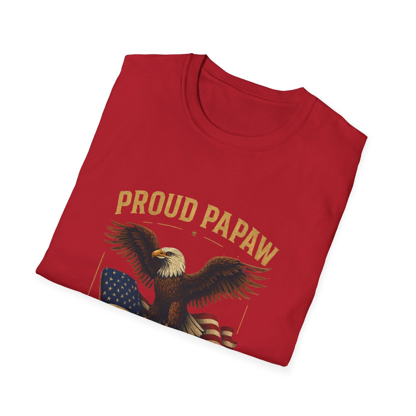 Proud Papaw Eagle with American Flag T-Shirt | Served with Honor, Air Force Theme