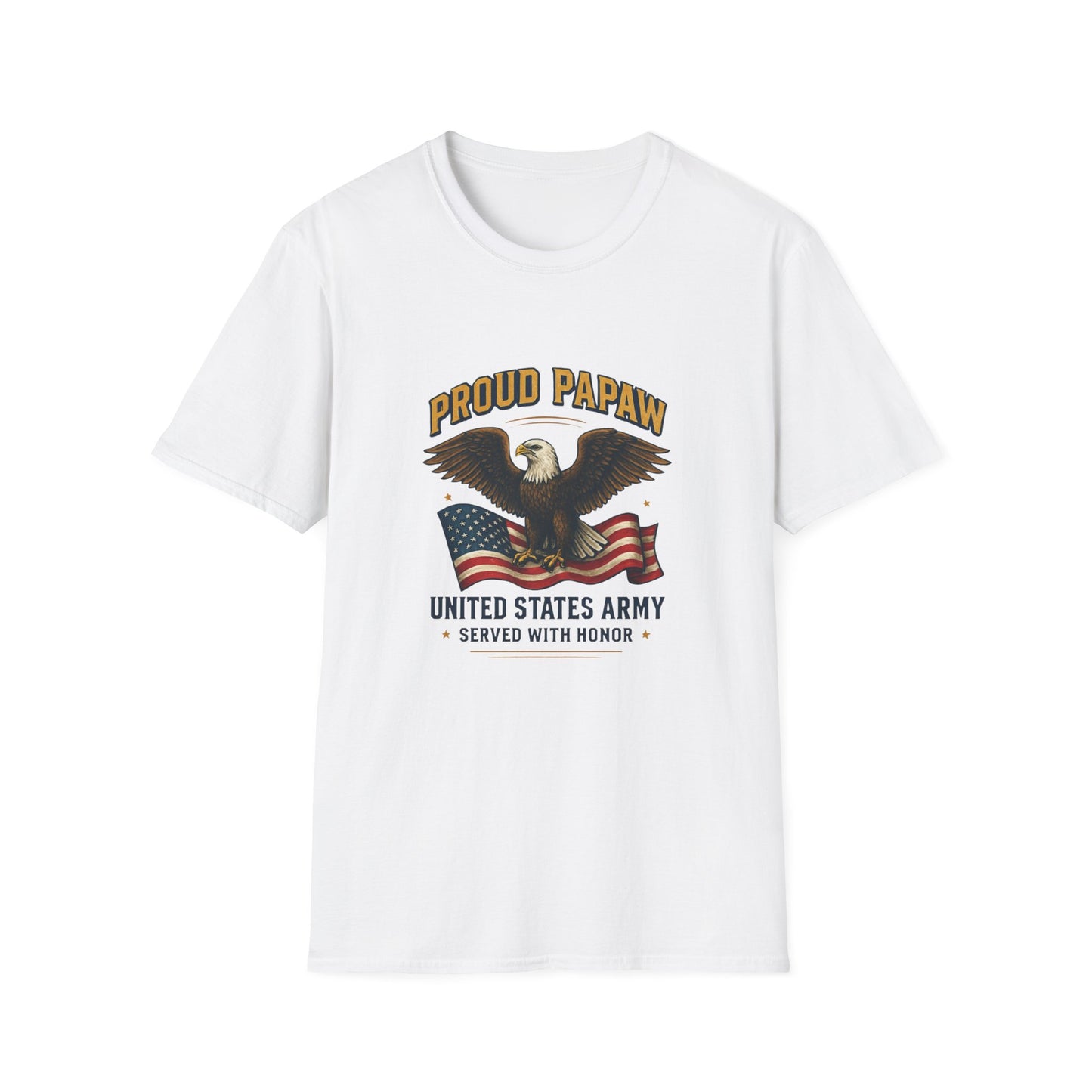 Proud Papaw Eagle United States Army T-Shirt | Patriotic Flag Veteran Tee