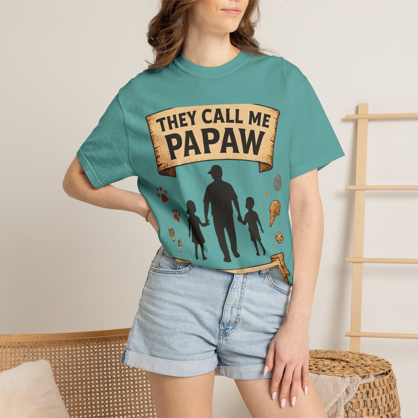 They Call Me Papaw T-Shirt | Papaw Grandpa Silhouette, Partner in Crime Design