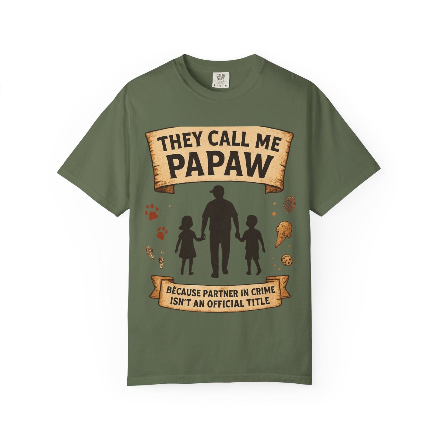 They Call Me Papaw T-Shirt | Papaw Grandpa Silhouette, Partner in Crime Design