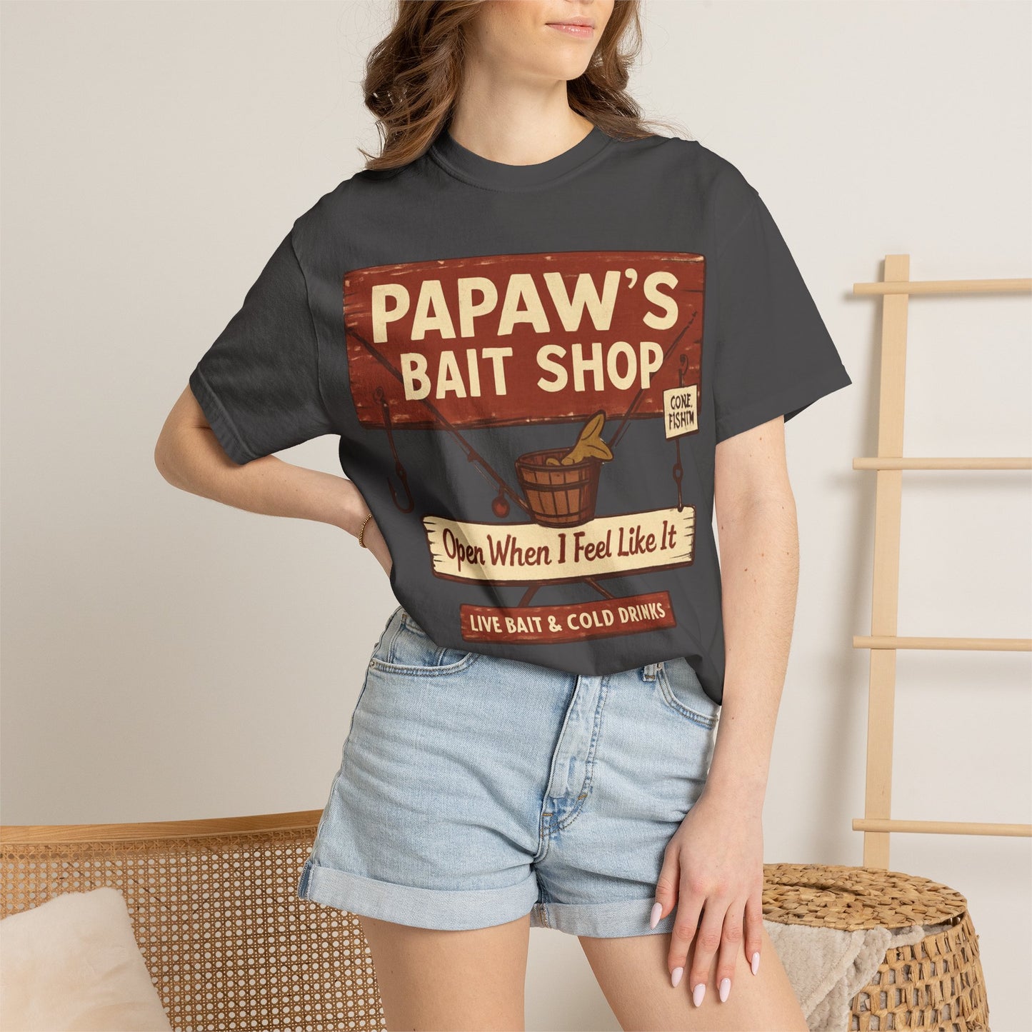 Papaw's Bait Shop sign T-Shirt | Fishing vintage sign, Live bait & cold drinks