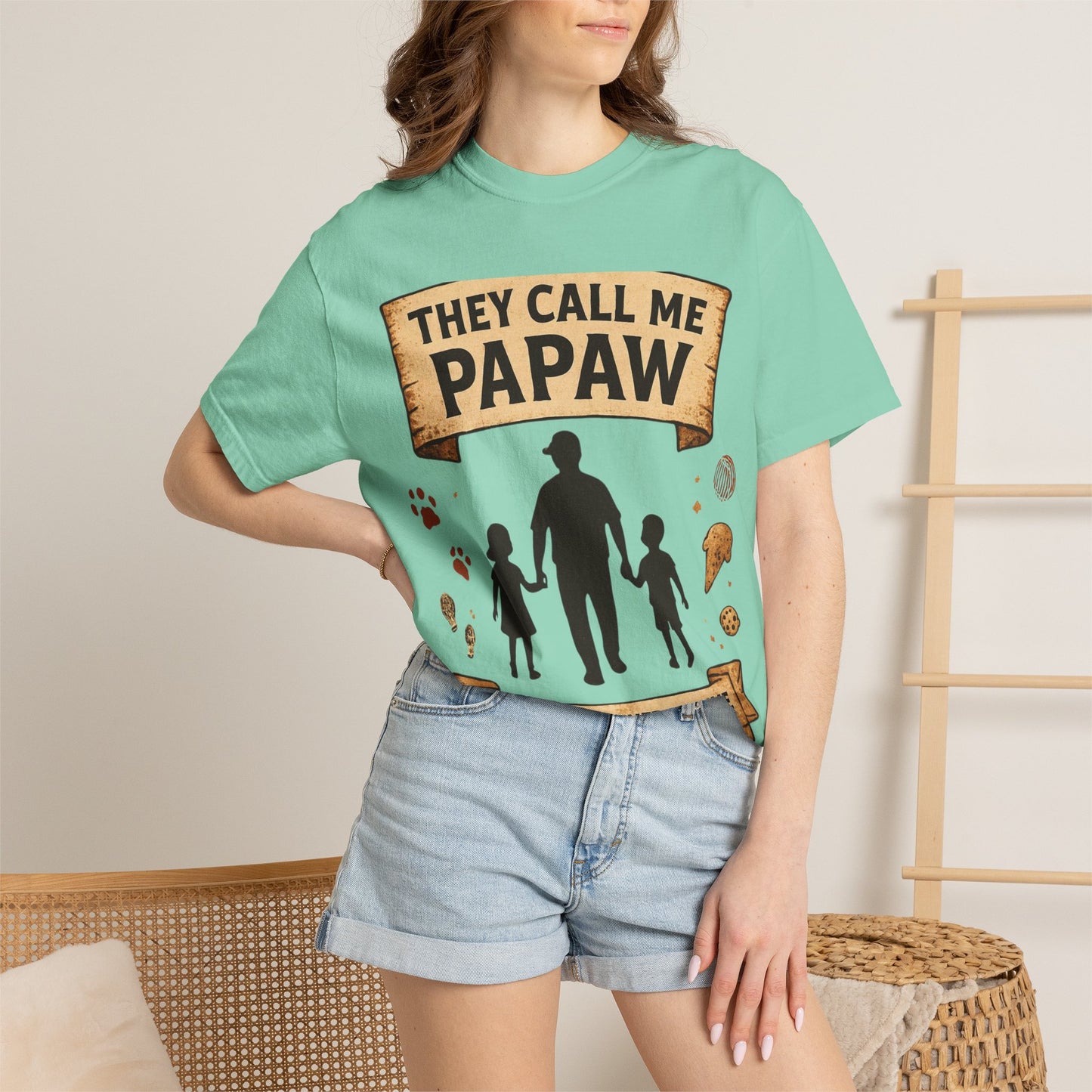They Call Me Papaw T-Shirt | Papaw Grandpa Silhouette, Partner in Crime Design