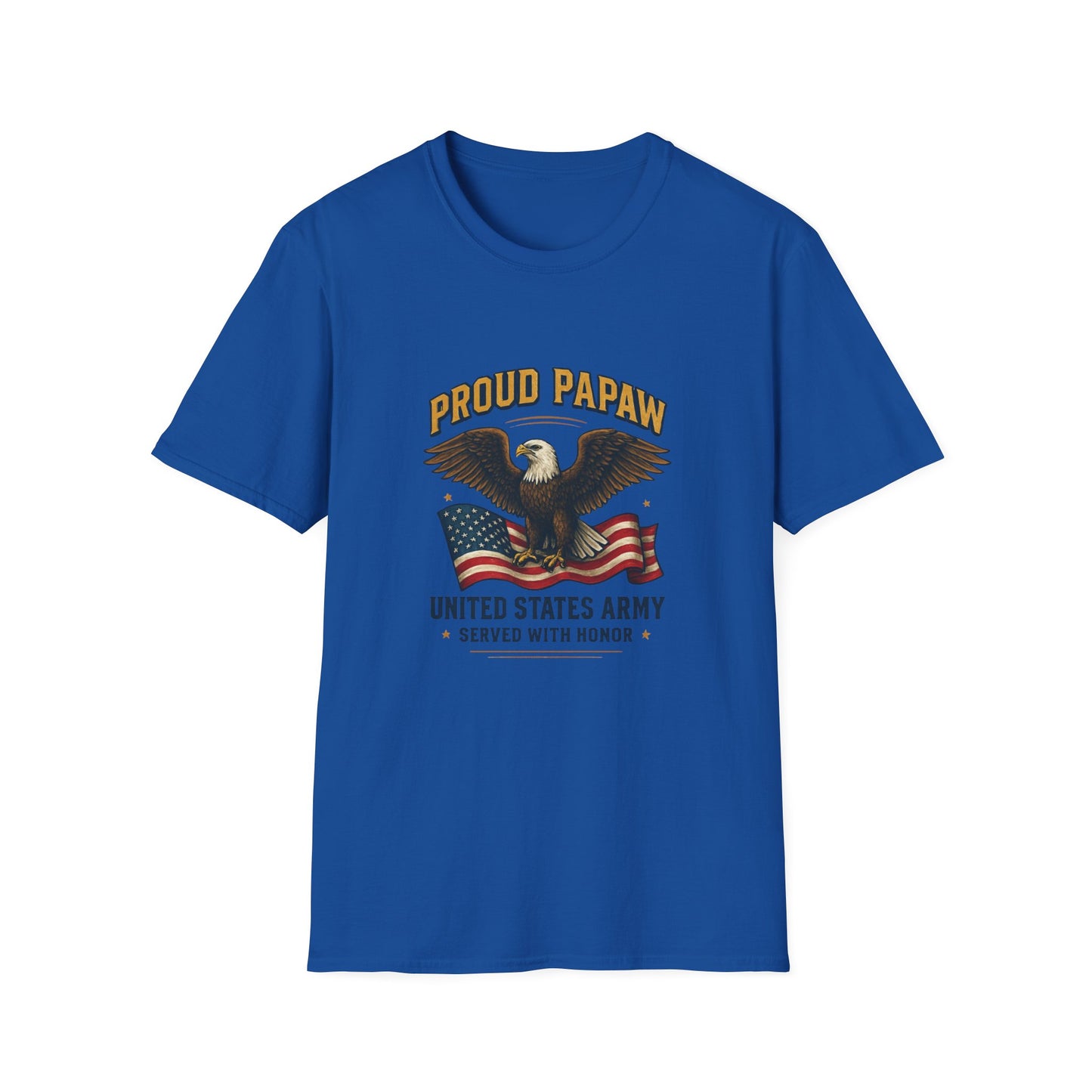 Proud Papaw Eagle United States Army T-Shirt | Patriotic Flag Veteran Tee