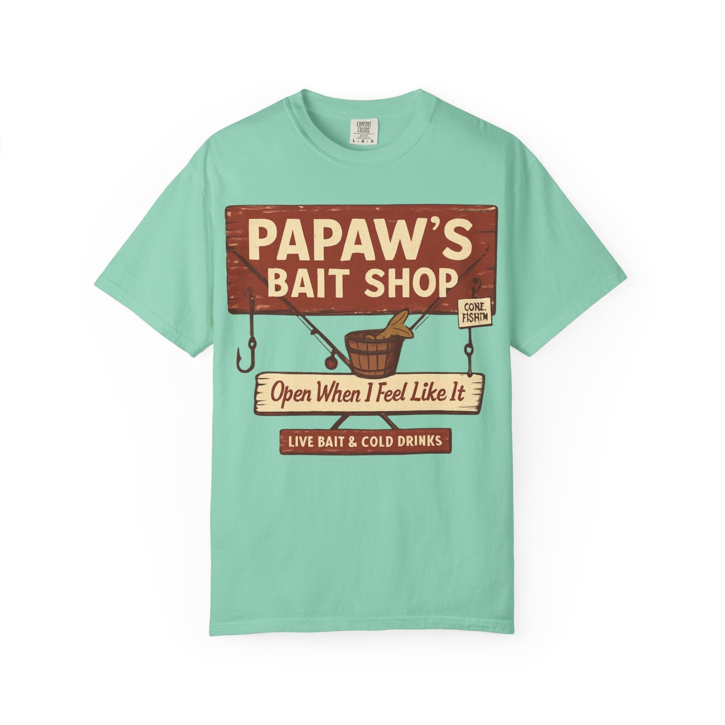 Papaw's Bait Shop sign T-Shirt | Fishing vintage sign, Live bait & cold drinks