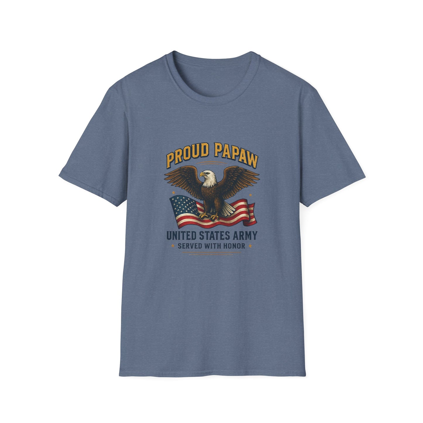 Proud Papaw Eagle United States Army T-Shirt | Patriotic Flag Veteran Tee