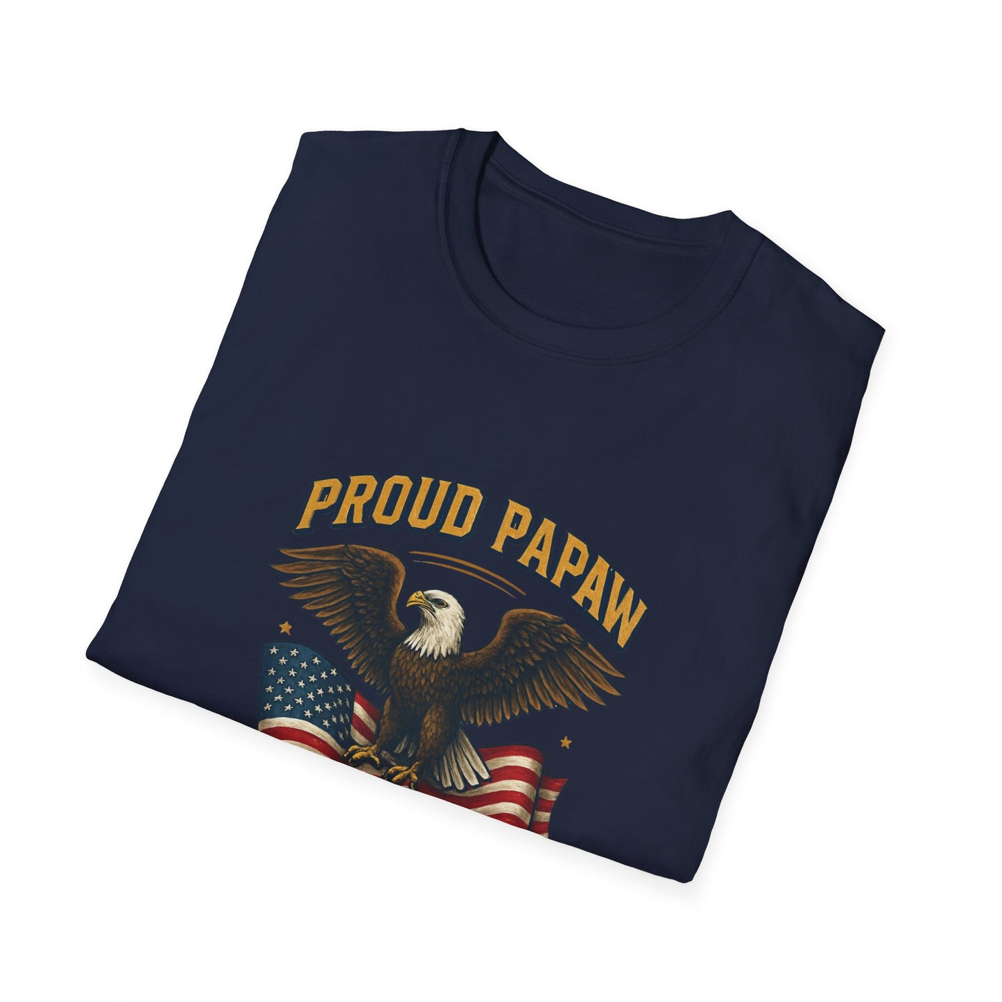 Proud Papaw Eagle United States Army T-Shirt | Patriotic Flag Veteran Tee