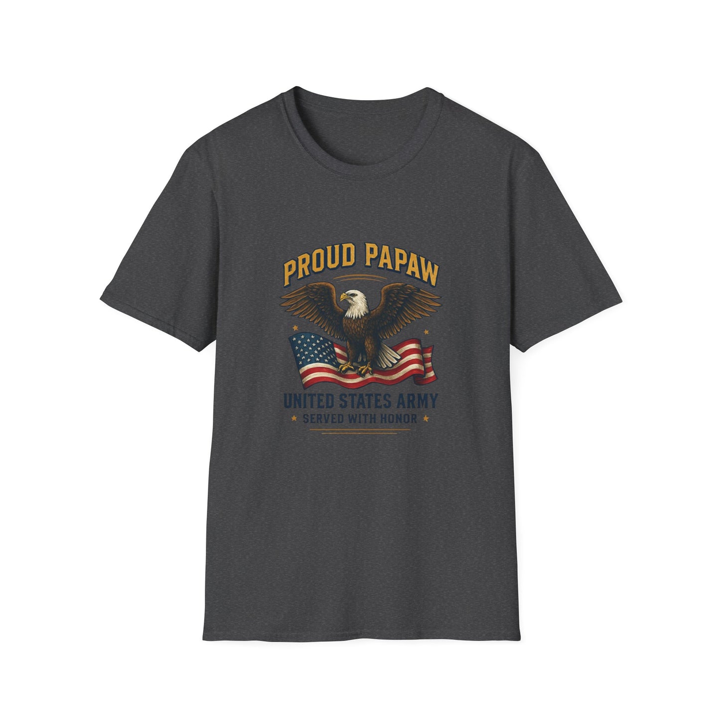 Proud Papaw Eagle United States Army T-Shirt | Patriotic Flag Veteran Tee