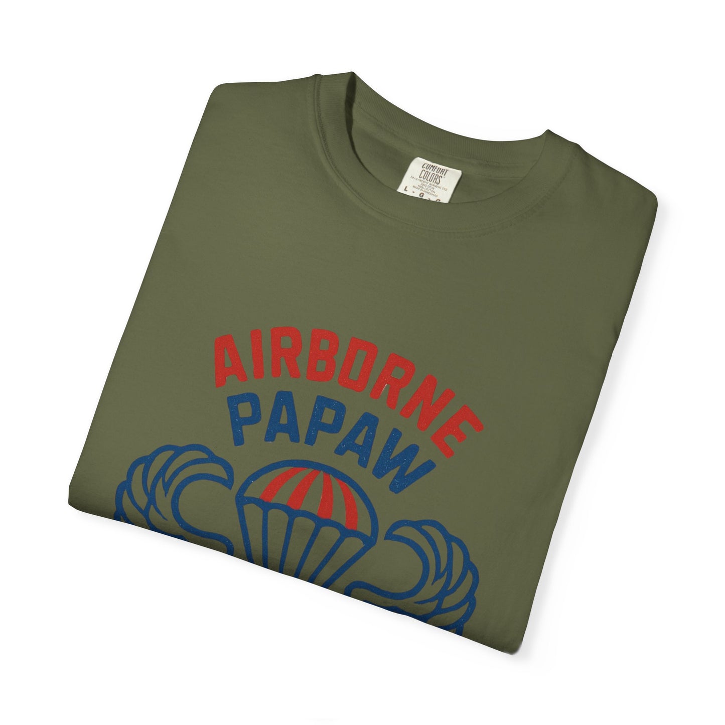 Airborne Papaw Parachute Wings T-shirt | Military Grandpa Veteran Tee