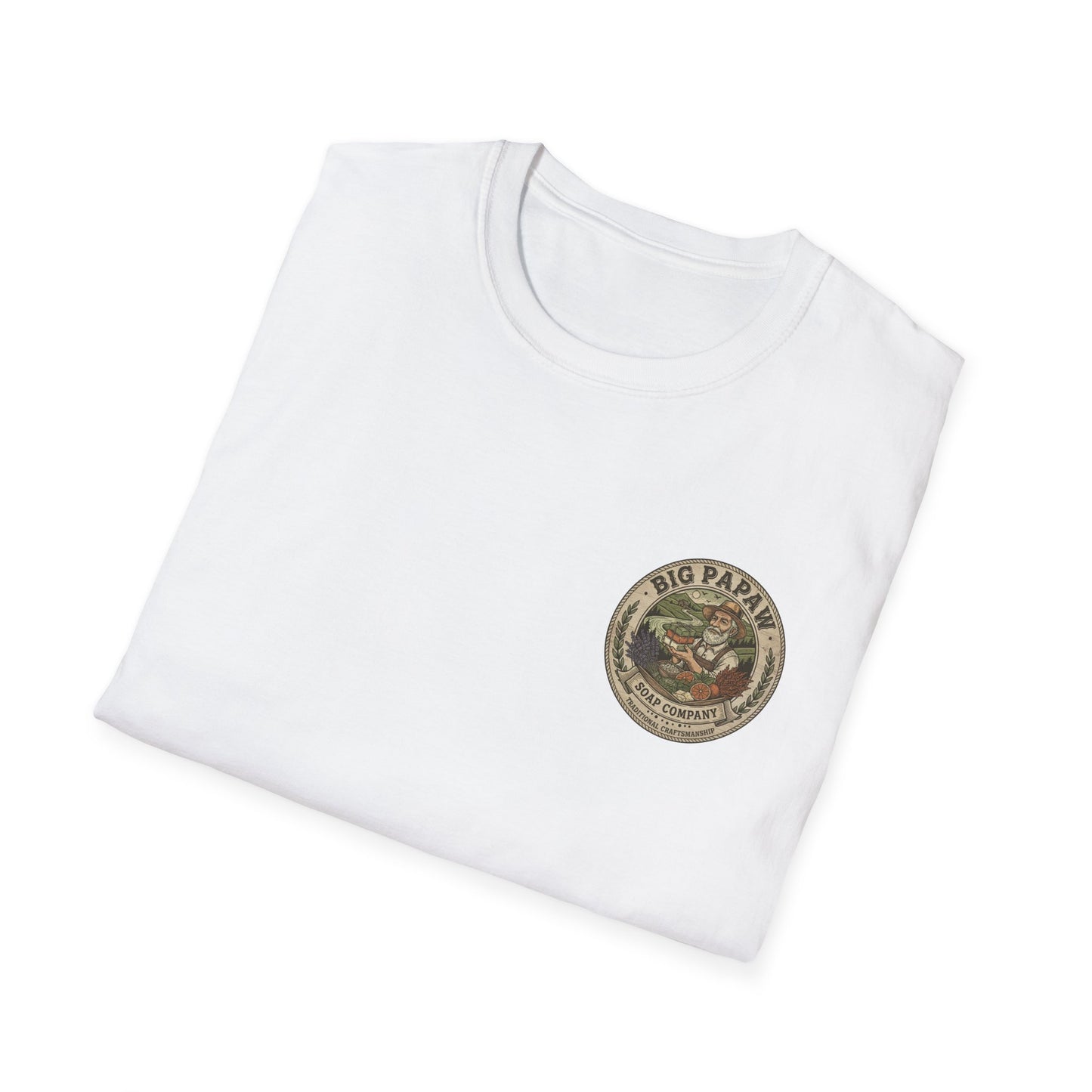 Big Papaw Soap Company logo T-Shirt | Vintage apothecary label graphic