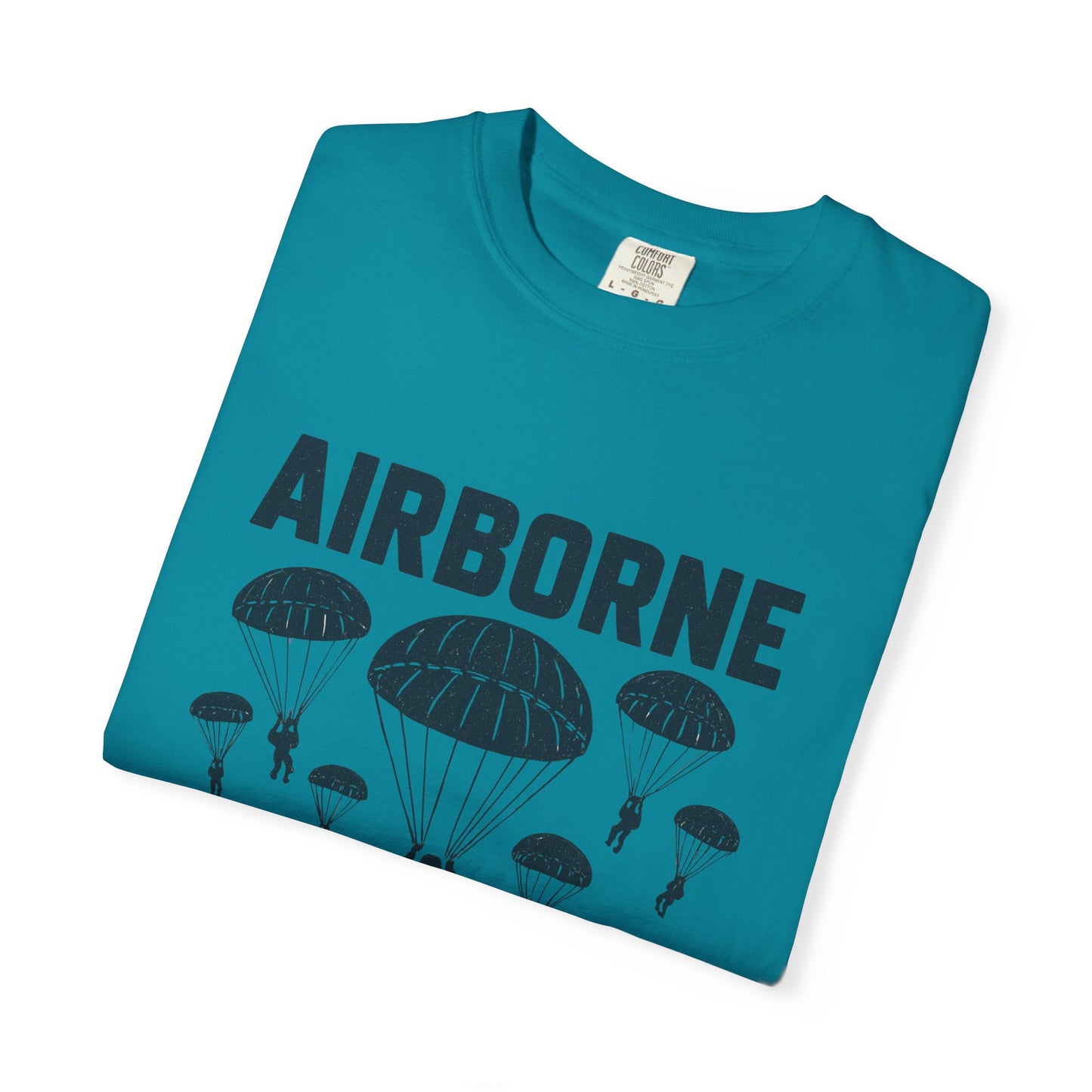 Airborne Papaw T-shirt | Parachute Silhouette Dad Grandpa Military Theme