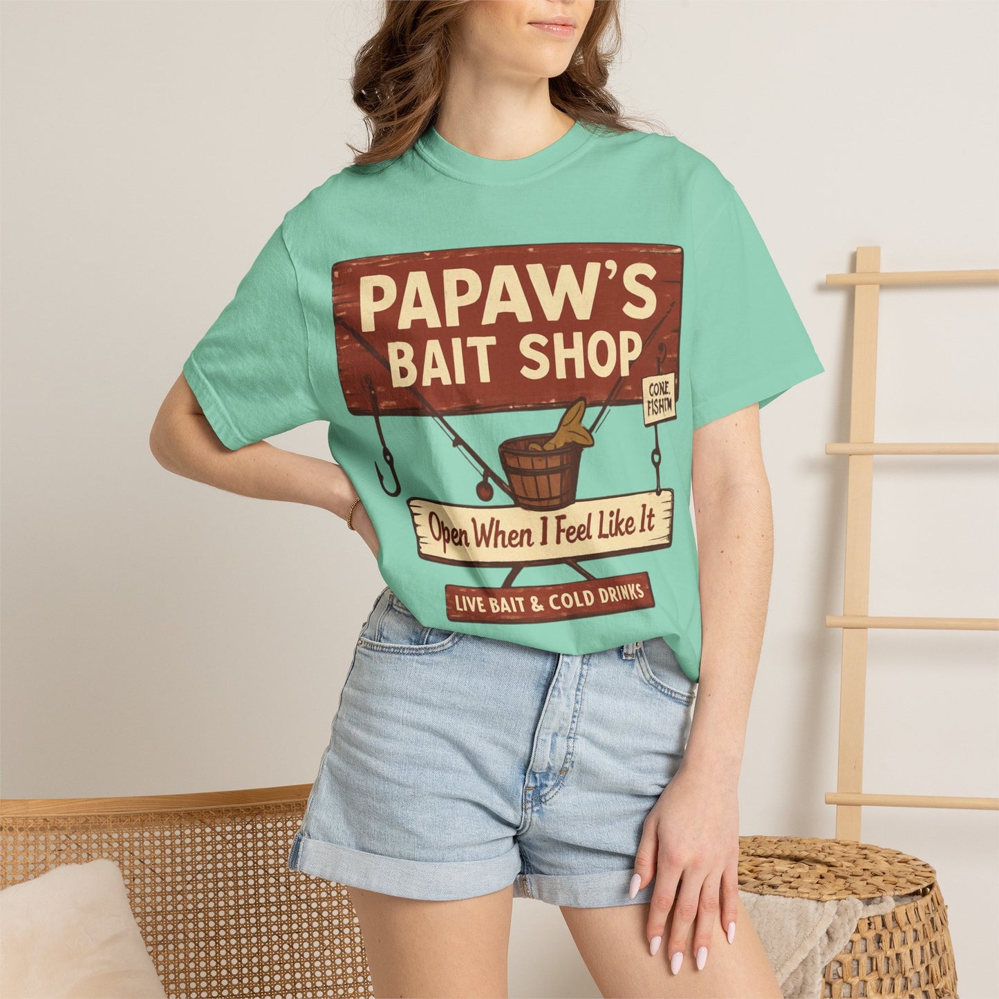 Papaw's Bait Shop sign T-Shirt | Fishing vintage sign, Live bait & cold drinks