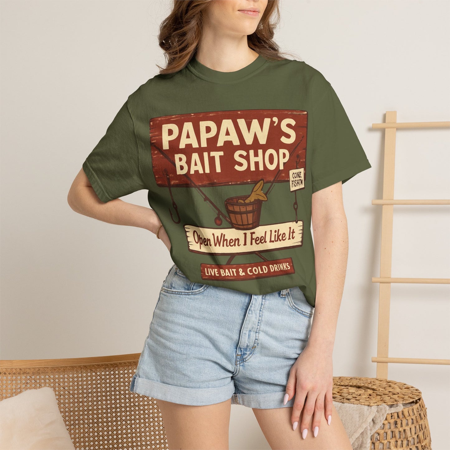 Papaw's Bait Shop sign T-Shirt | Fishing vintage sign, Live bait & cold drinks