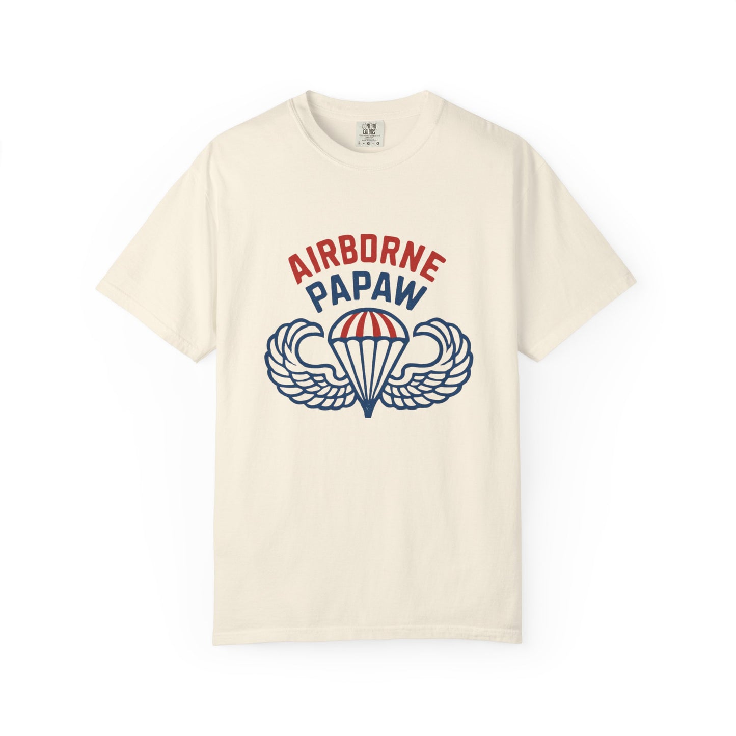 Airborne Papaw Parachute Wings T-shirt | Military Grandpa Veteran Tee