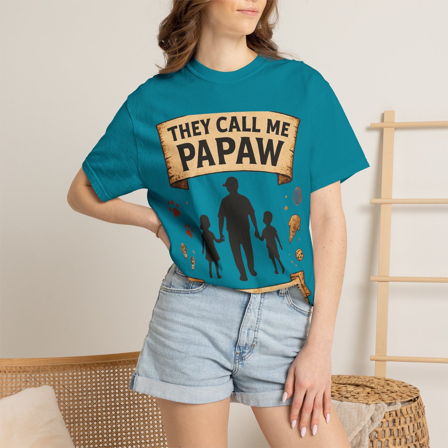 They Call Me Papaw T-Shirt | Papaw Grandpa Silhouette, Partner in Crime Design