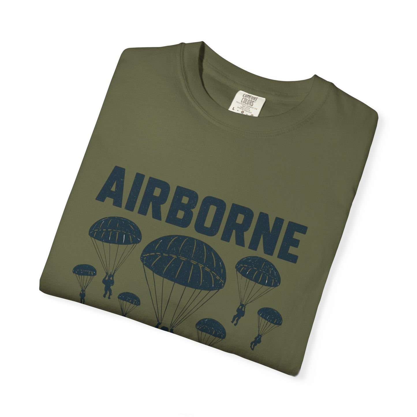 Airborne Papaw T-shirt | Parachute Silhouette Dad Grandpa Military Theme