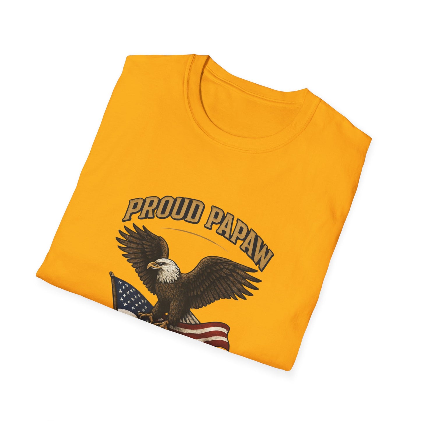 Proud Papaw Eagle with American Flag T-Shirt | United States Marines Served With Honor