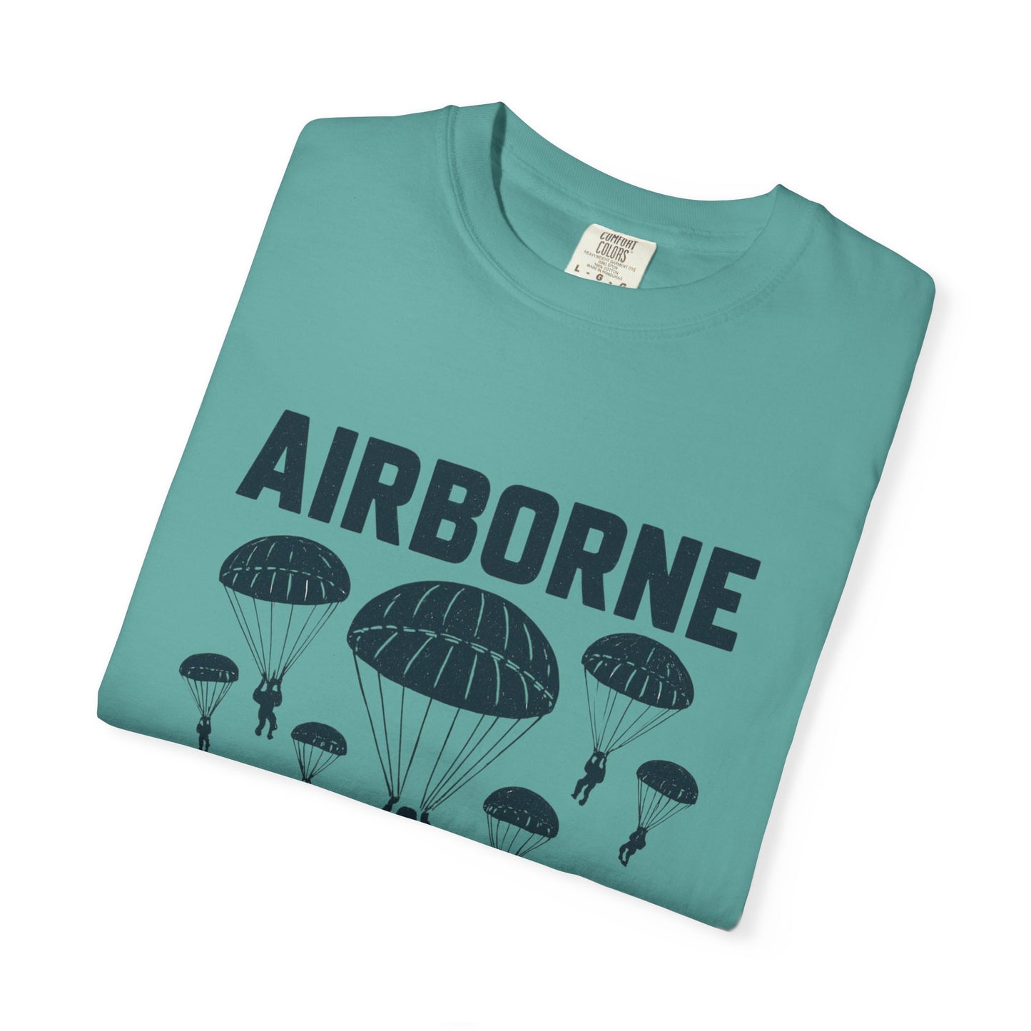 Airborne Papaw T-shirt | Parachute Silhouette Dad Grandpa Military Theme