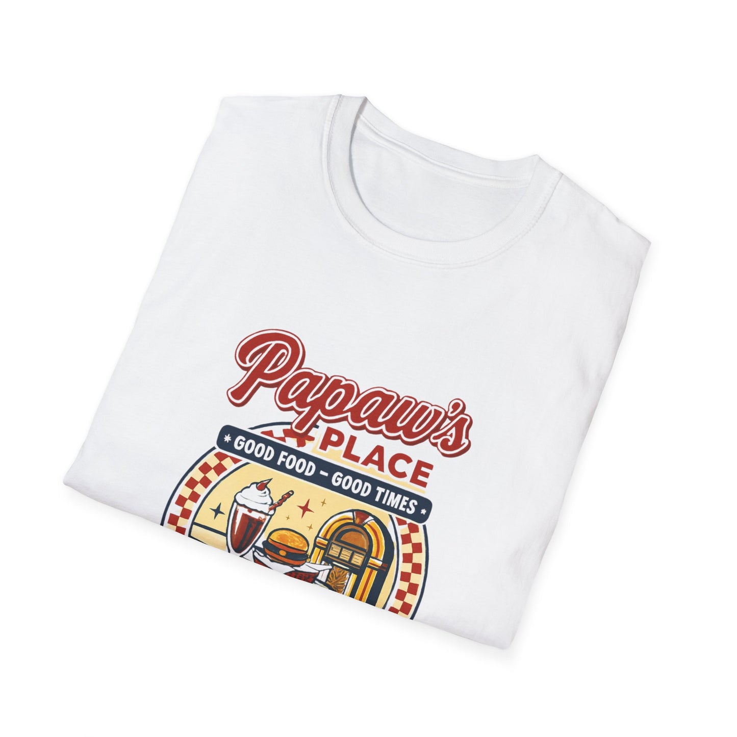 Papaw's Place Diner Scene T-Shirt | Retro Soda Fountain, Burger Counter