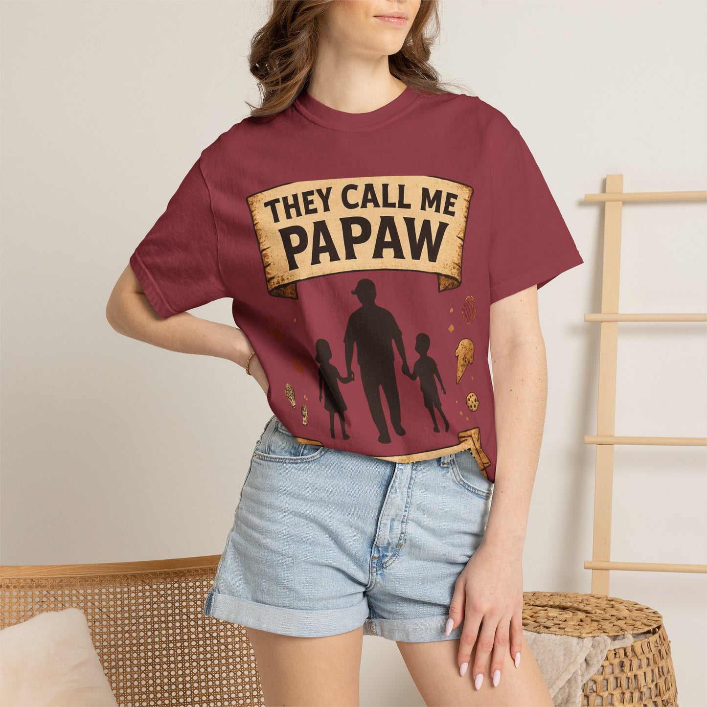 They Call Me Papaw T-Shirt | Papaw Grandpa Silhouette, Partner in Crime Design