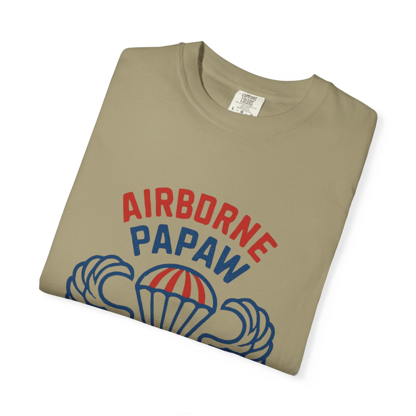 Airborne Papaw Parachute Wings T-shirt | Military Grandpa Veteran Tee