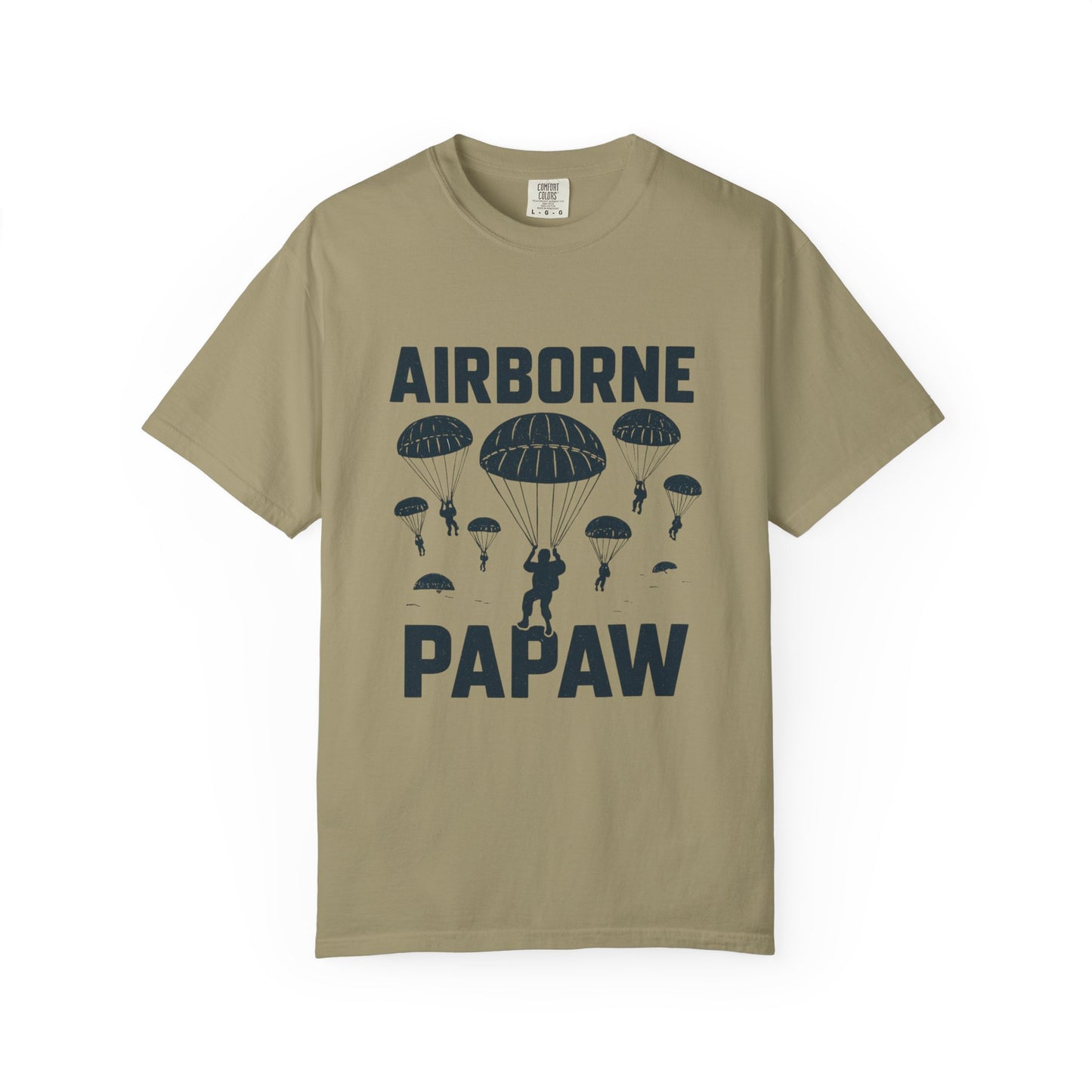 Airborne Papaw T-shirt | Parachute Silhouette Dad Grandpa Military Theme