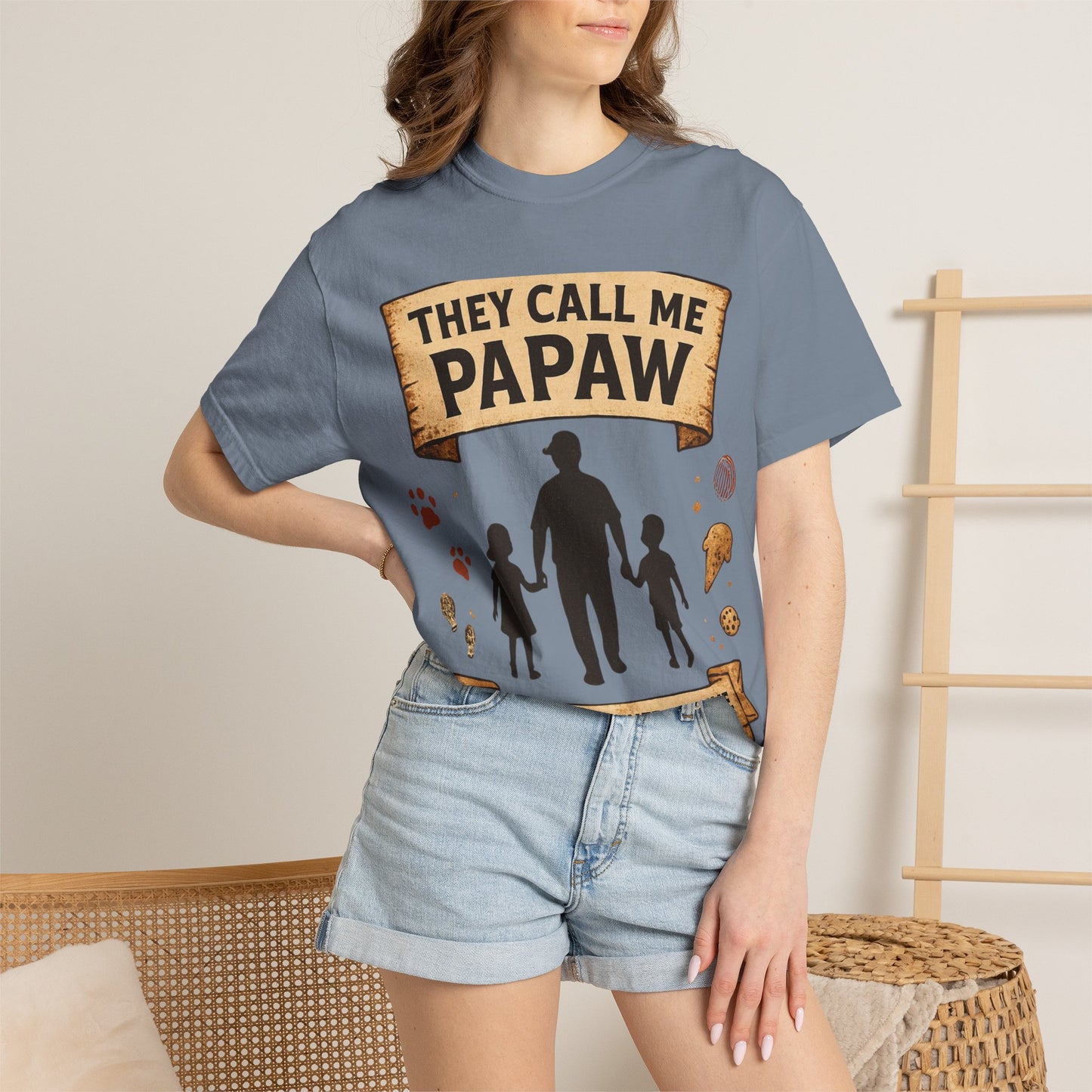 They Call Me Papaw T-Shirt | Papaw Grandpa Silhouette, Partner in Crime Design