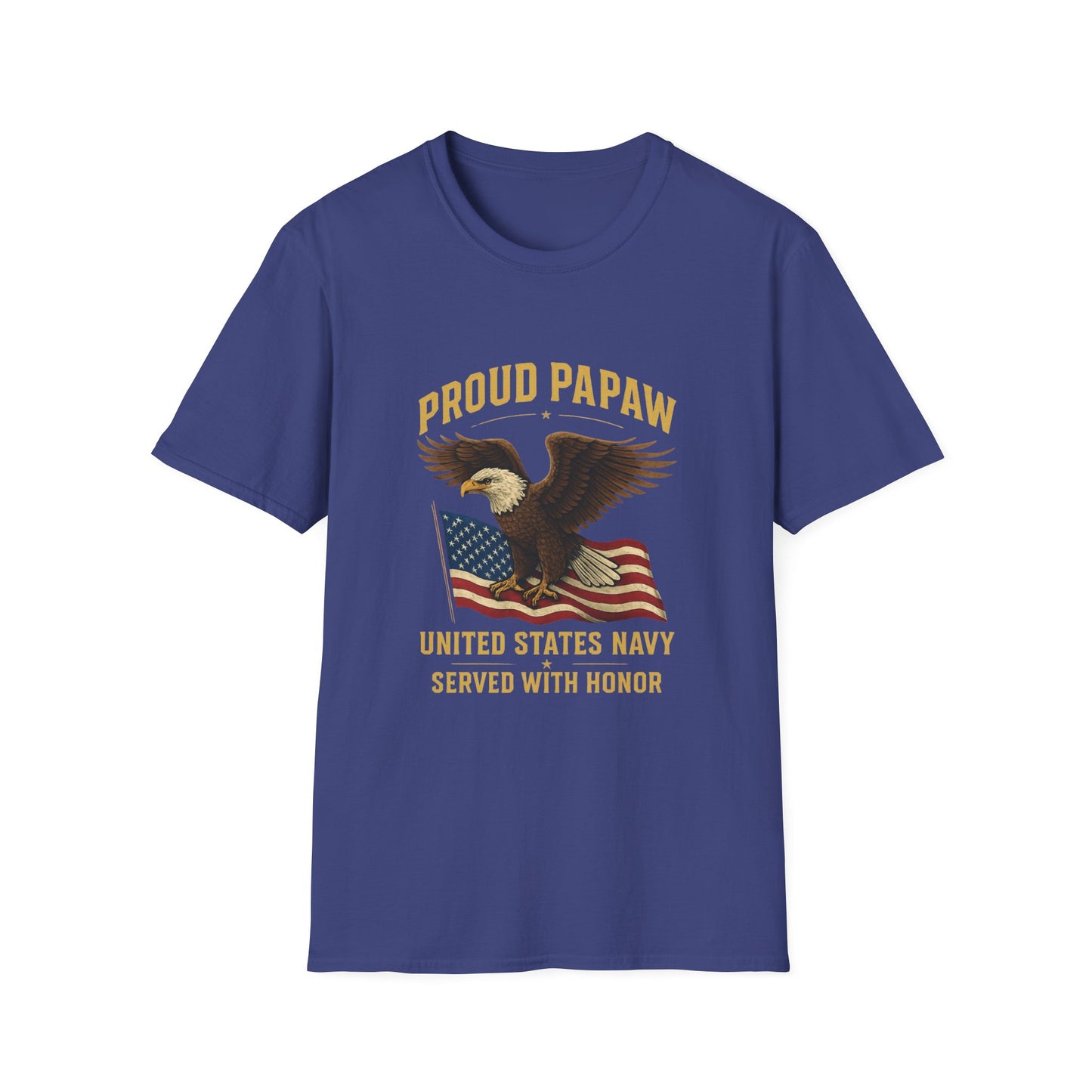 Proud Papaw Eagle United States Navy T-Shirt | Patriotic Veteran Shirt