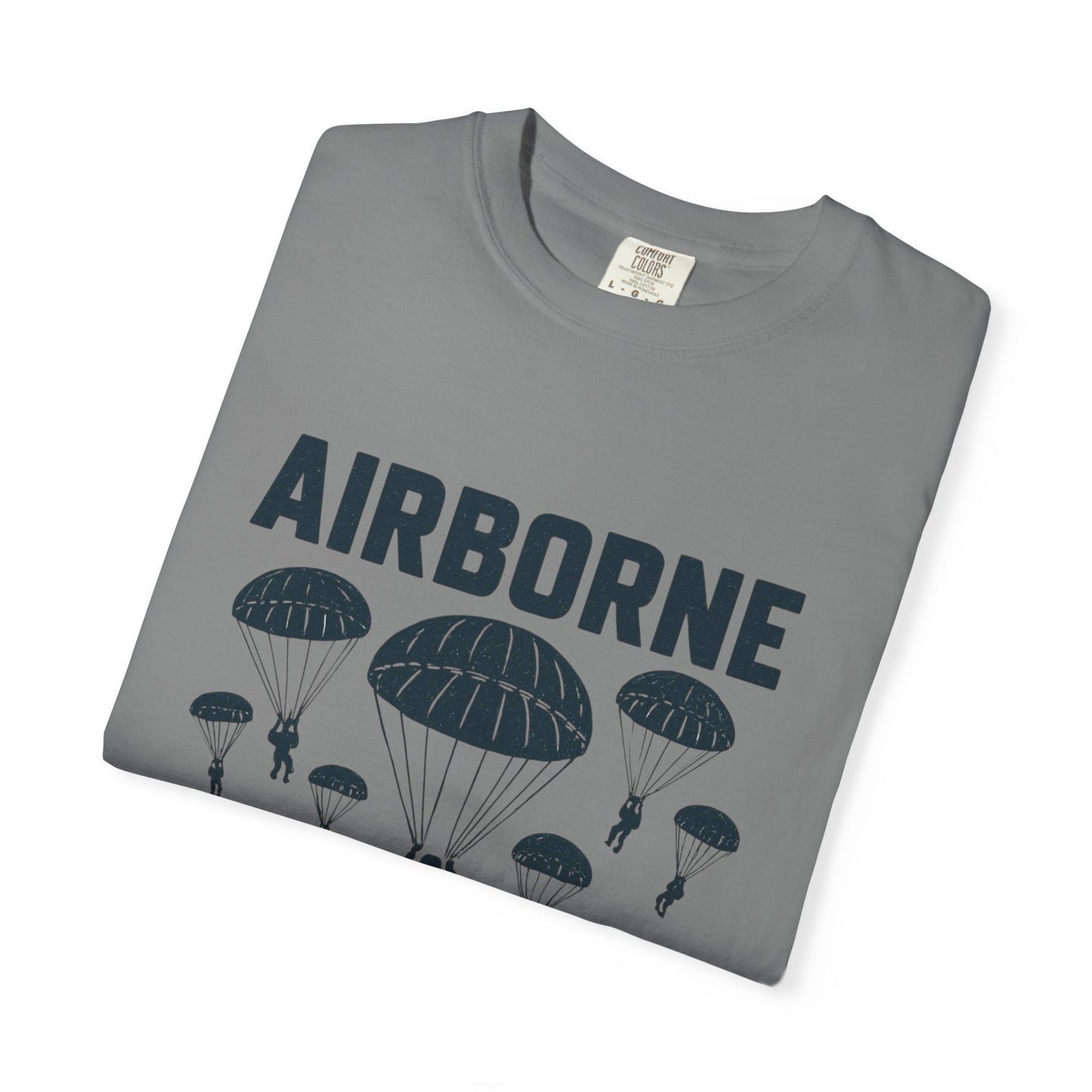 Airborne Papaw T-shirt | Parachute Silhouette Dad Grandpa Military Theme
